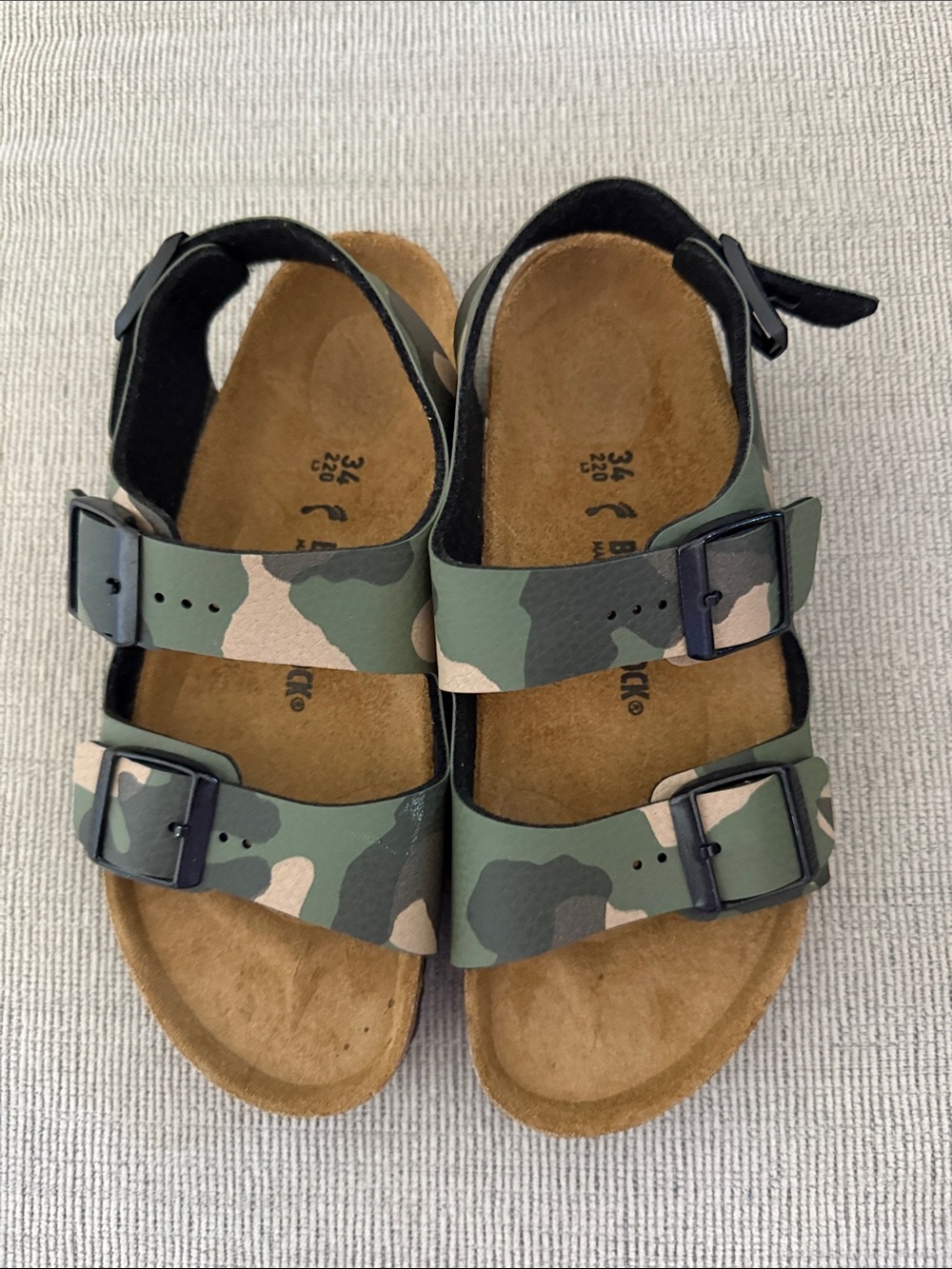 Birkenstock Kids Camo Adjustable Buckle Sandals - Green